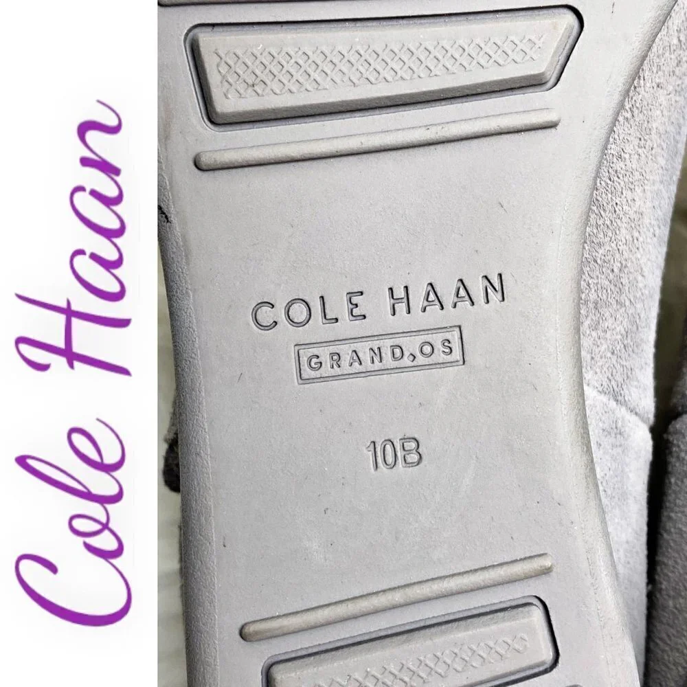 NWOB COLE HAAN Grand OS Callie Waterproof Suede Shearling Wedge Bootie‎ Gray, 10